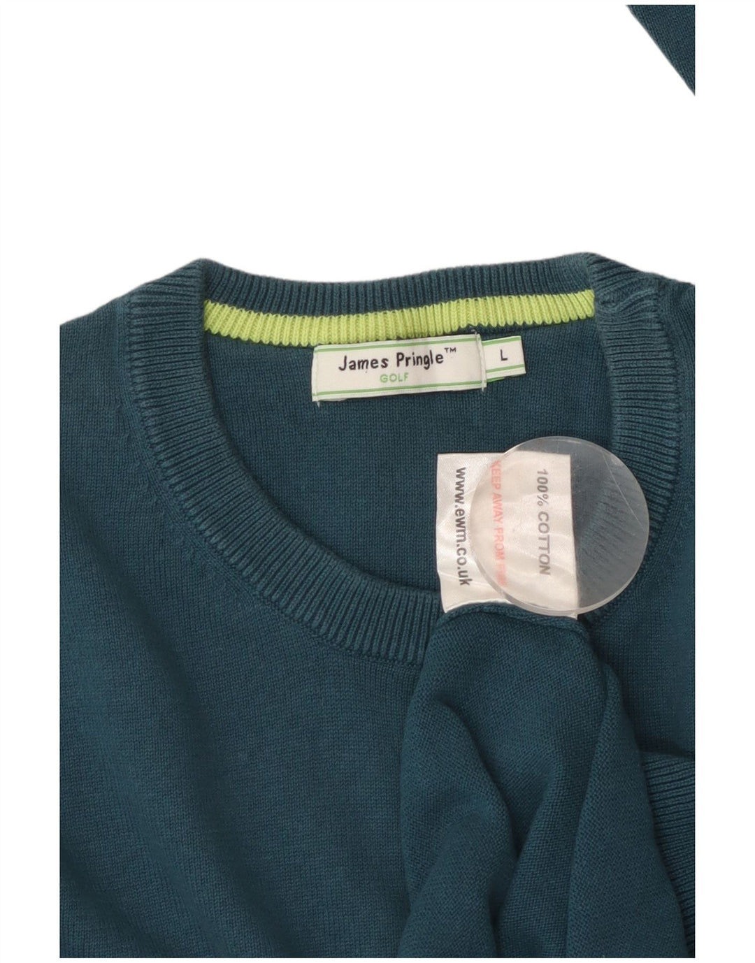 James Pringle - Jersey de cuello redondo para hombre, talla grande, algodón azul