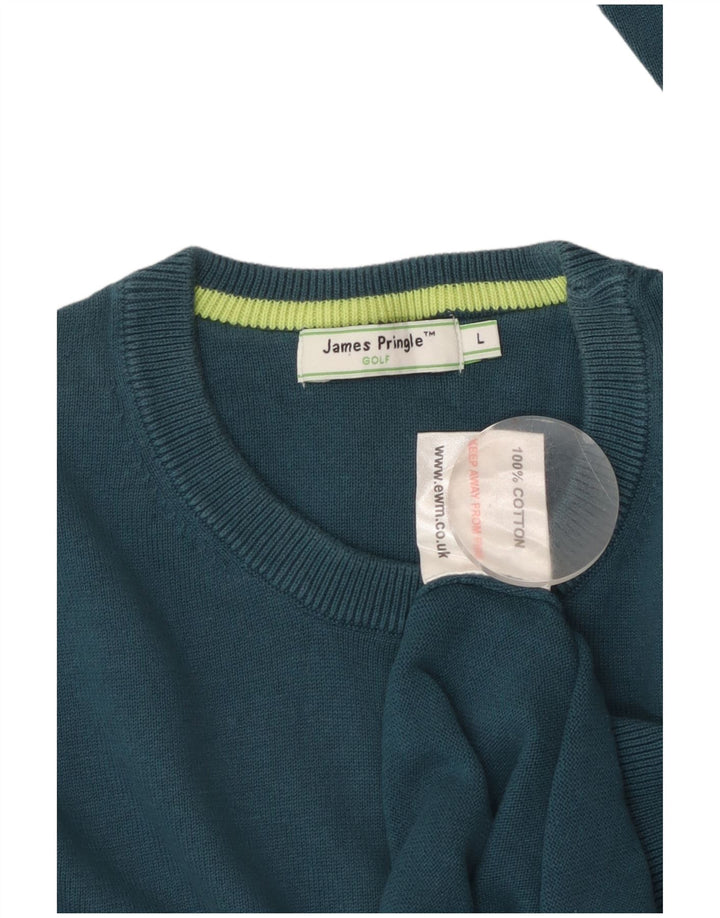 James Pringle - Jersey de cuello redondo para hombre, talla grande, algodón azul