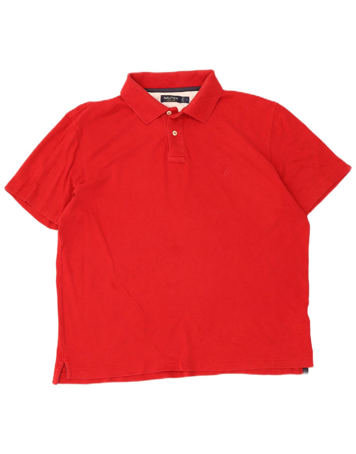 Nautica Polo para hombre grande rojo