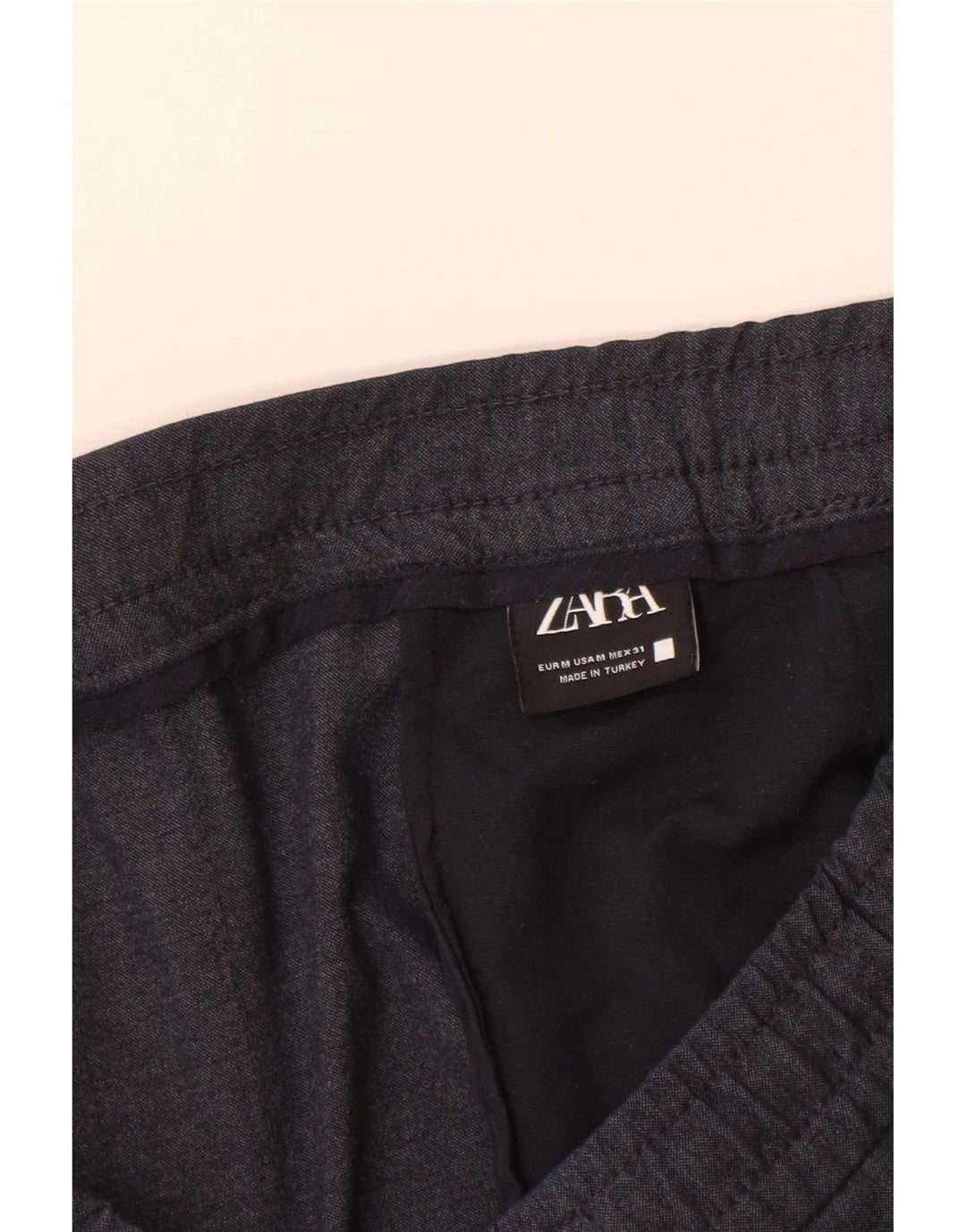 Zara Hombre Pantalón Chino Slim Medium W30 L29 Azul Marino
