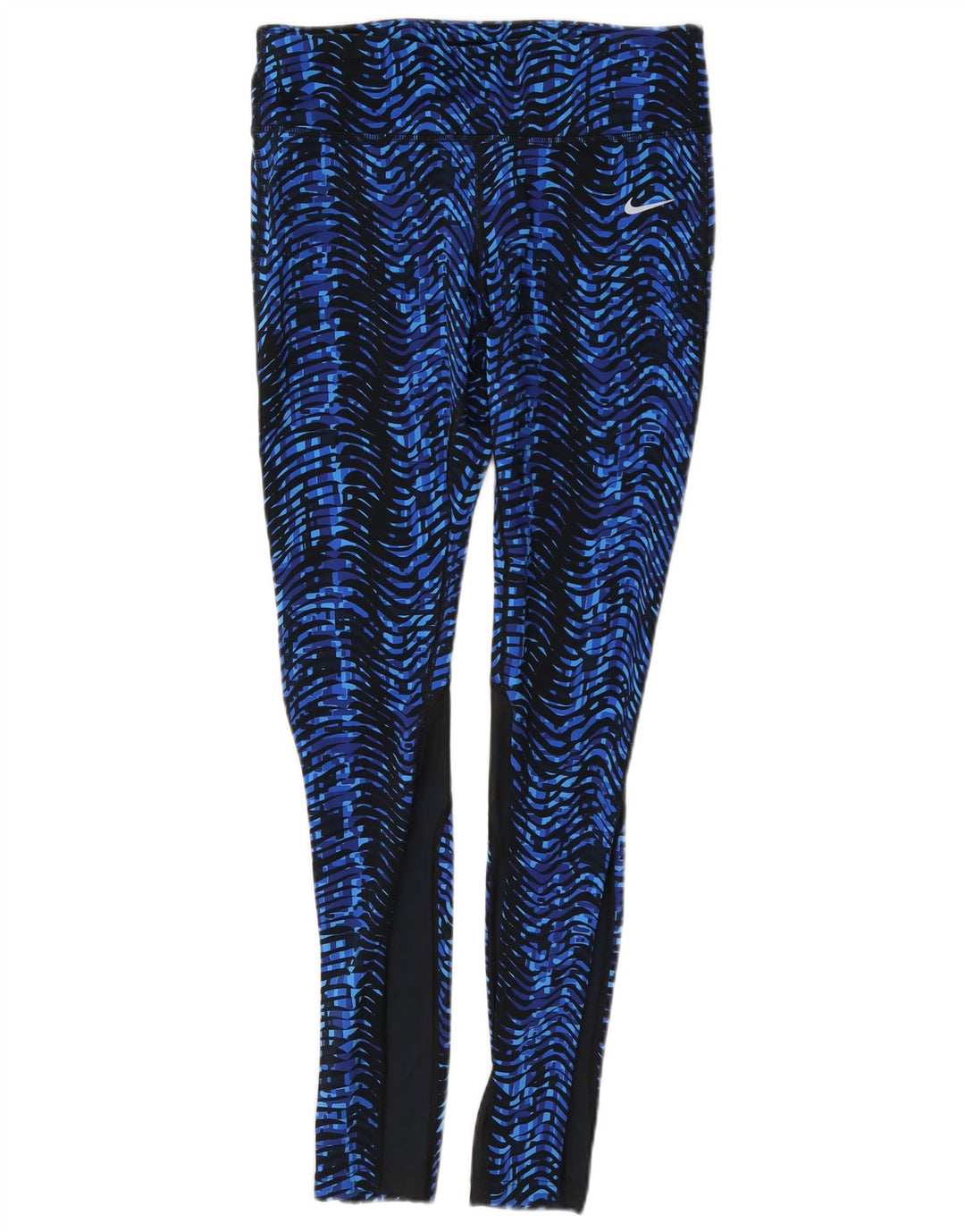 Nike Leggings Dri Fit para mujer con patrón abstracto, talla 40, color azul medio, Chevron