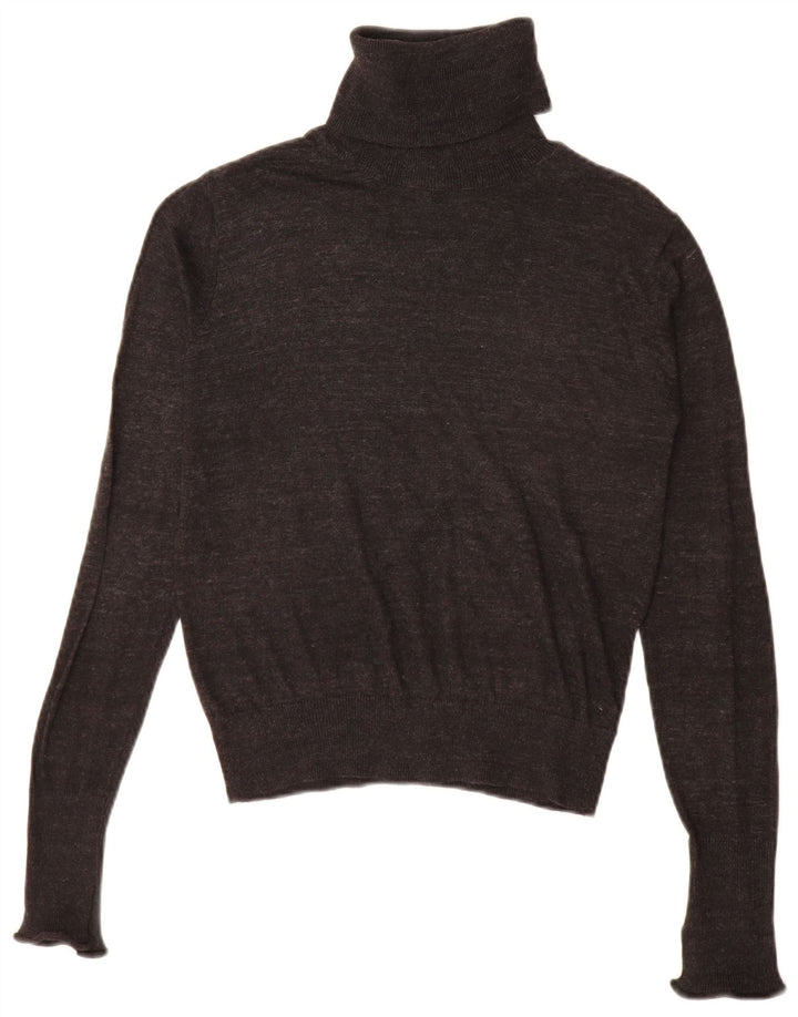 Zara Mujer Roll Neck Jumper Sweater UK 10 Small Gris