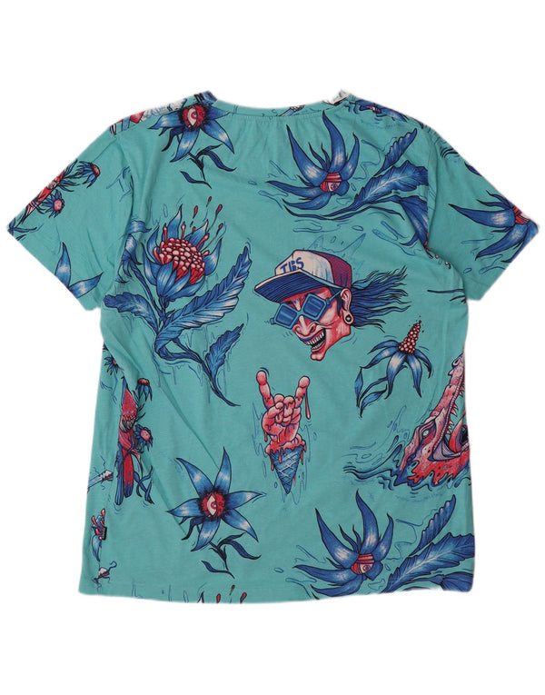 Cropp Camiseta gráfica de corte regular para hombre Top 2XL Turquesa