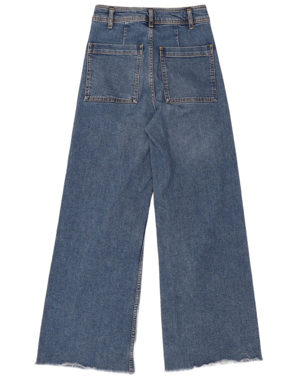 Zara Vaqueros Rectos De Cintura Alta The Marine EU 36 XS W26 L29 Azul