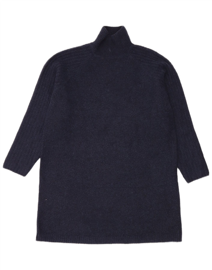 Zara Jersey con cuello vuelto y cuello alto para mujer, talla 40, talla M, azul marino
