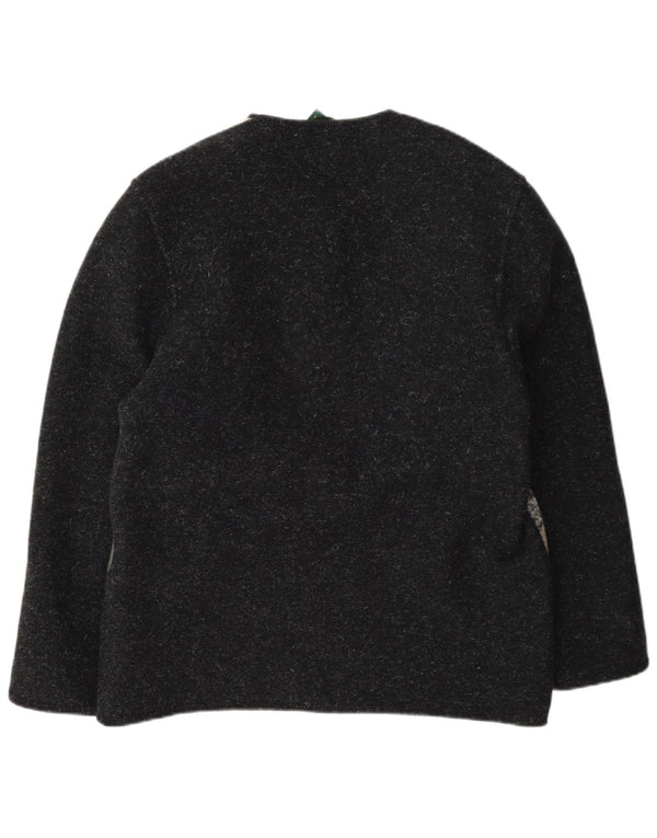 Giesswein Suéter tipo cárdigan novedoso para mujer UK 40 XL Bloque de color gris