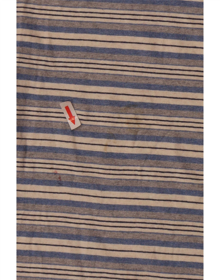 Camiseta de hombre Fat Face Top grande de algodón a rayas azules