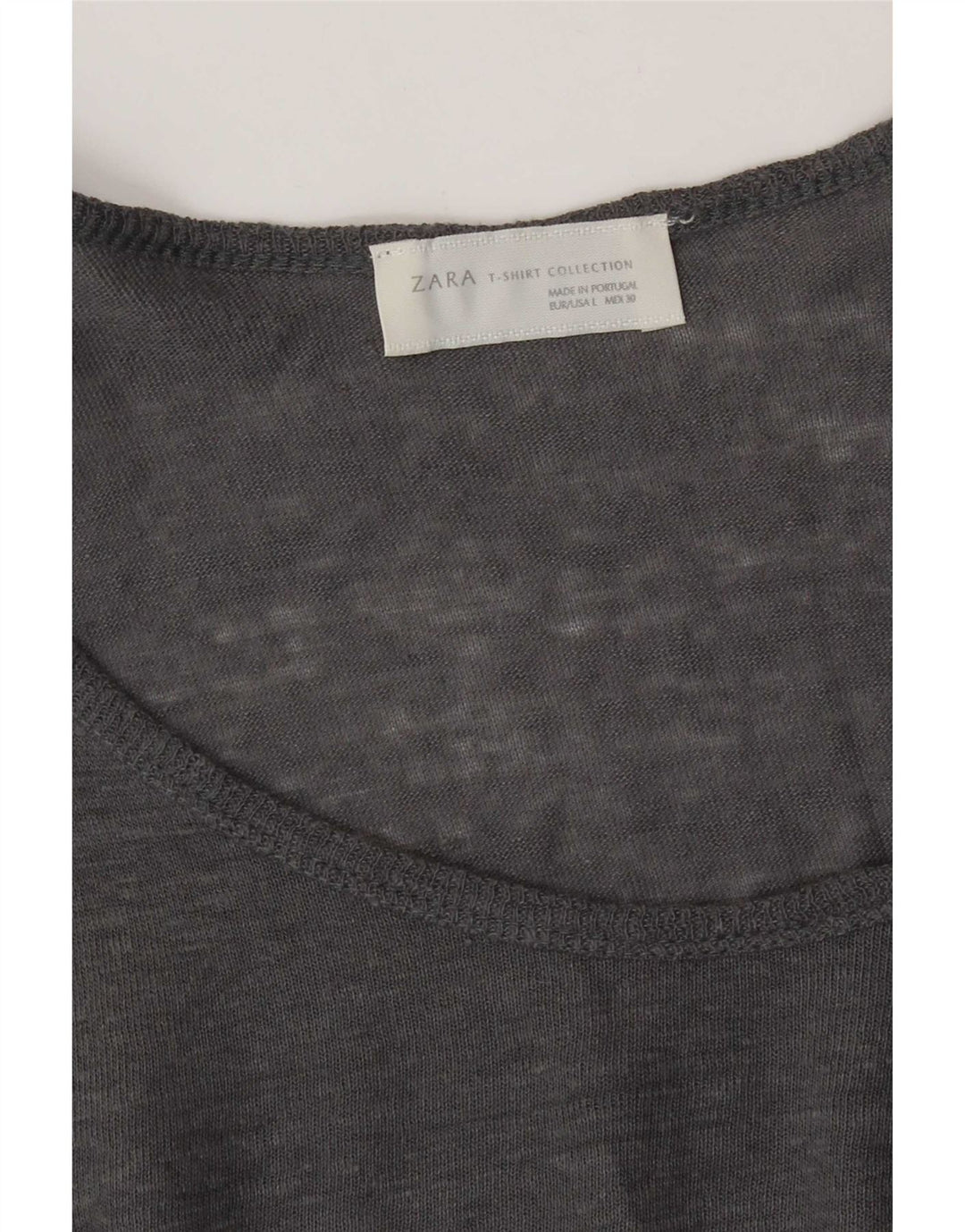 Zara Mujer Top Manga 3/4 UK 46 Grande Gris