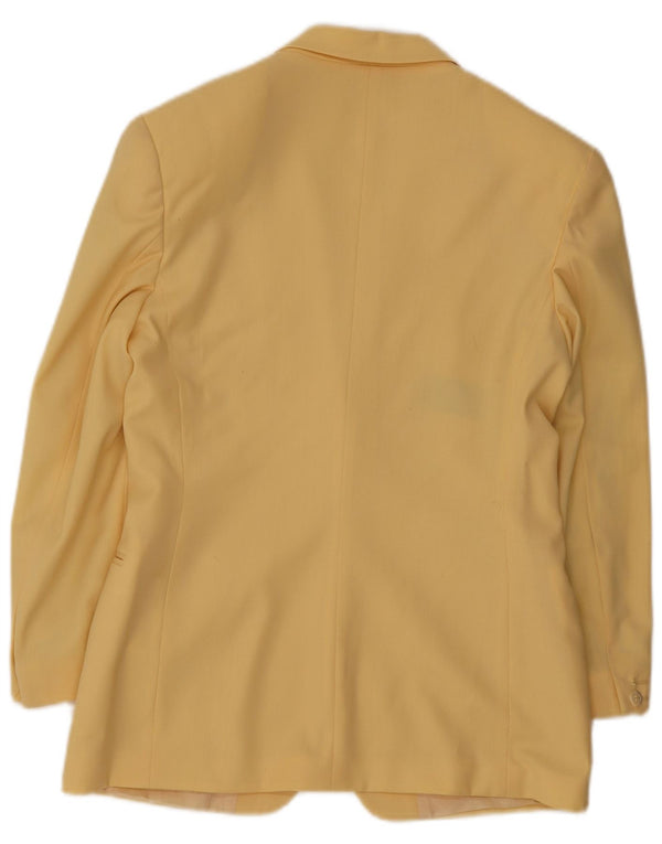 Massimo Rebecchi Womens 1 Button Blazer Jacket IT 42 Medium Yellow Wool