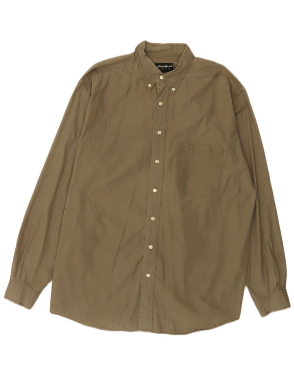EDDIE BAUER Camisa alta para hombre Algodón caqui grande