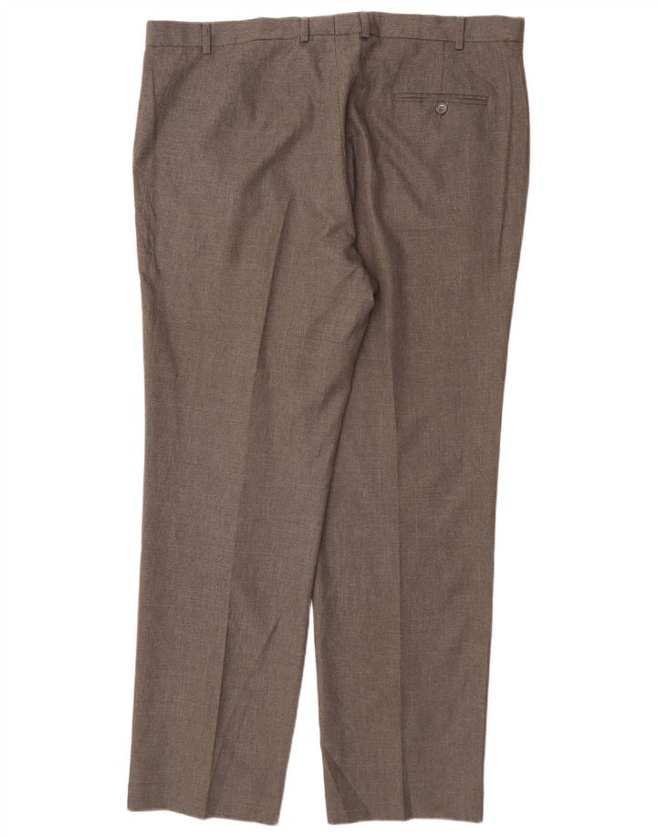 Marks & Spencer Pantalones de traje rectos de corte regular para hombre W42 L33 Gris