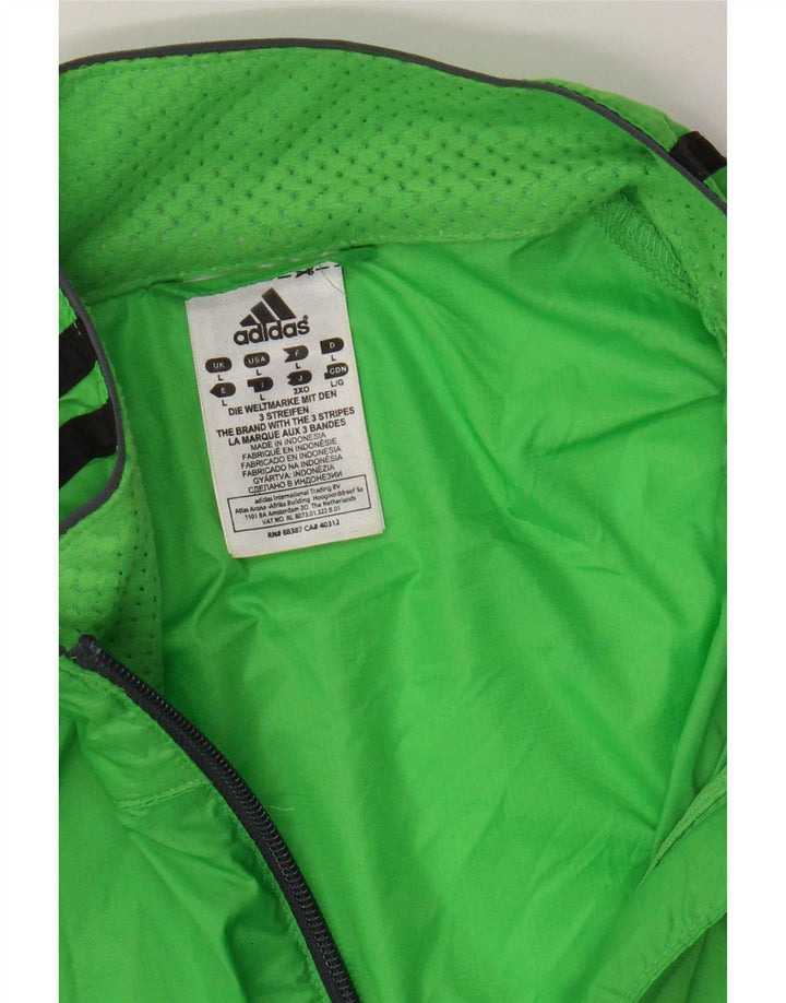 Adidas - Chaqueta impermeable para hombre, talla 40, nailon verde grande