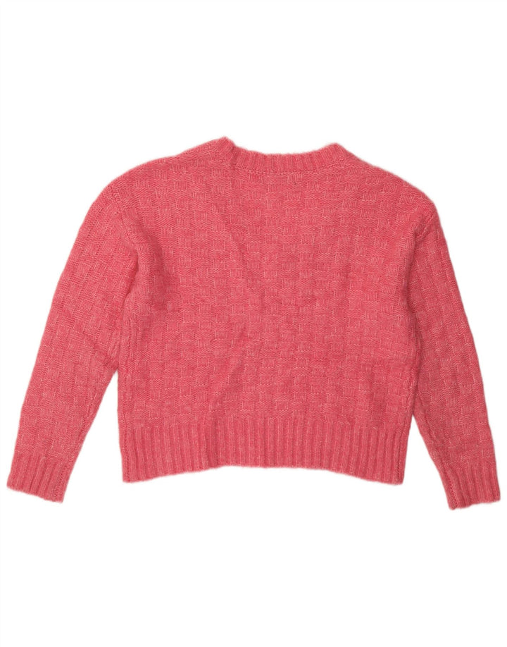 MARKS & SPENCER Suéter tipo jersey de gran tamaño con cuello en V para mujer UK 10 Small Pink