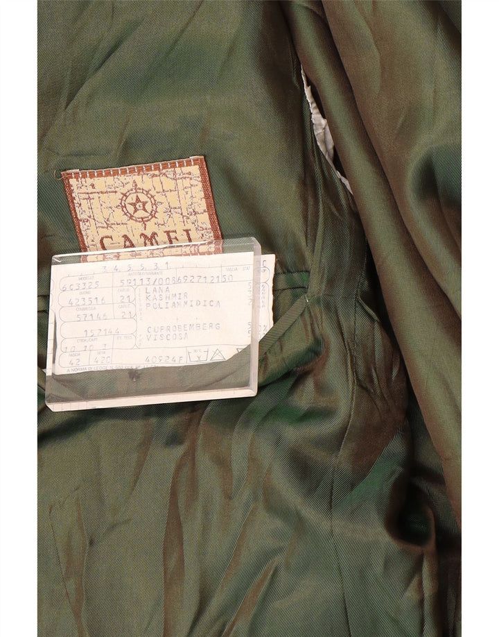 Camel Active Chaqueta tipo blazer con 2 botones para hombre IT 50 Large Green Wool