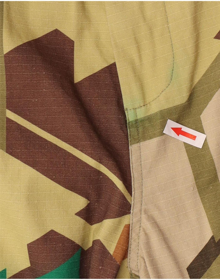 Vintage hombres cargo pantalones medianos W32 L28 algodón geométrico multicolor