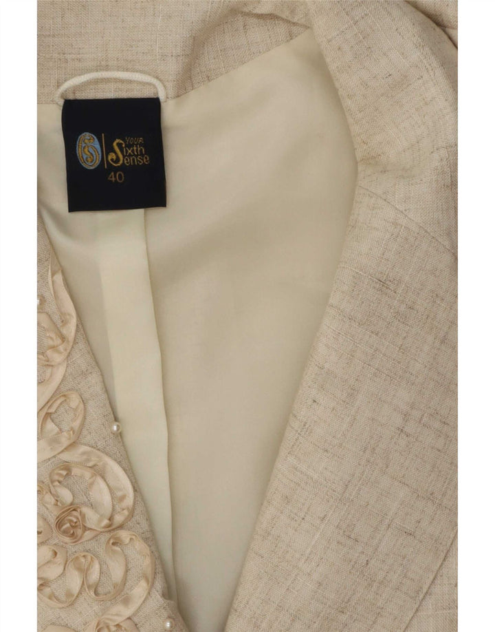 Your Sixth Sense Chaqueta tipo blazer de manga corta para mujer EU 40 Medium Beige