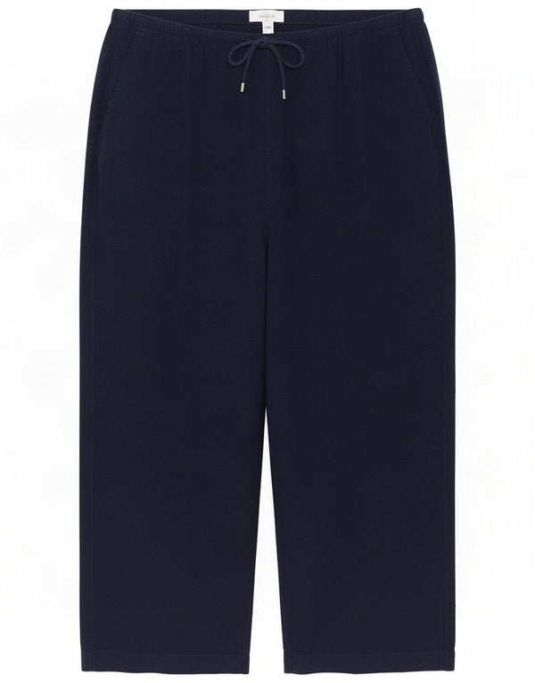 Pantalones chinos Marks & Spencer de cintura alta para mujer UK 18 XL W36 L29 Azul marino