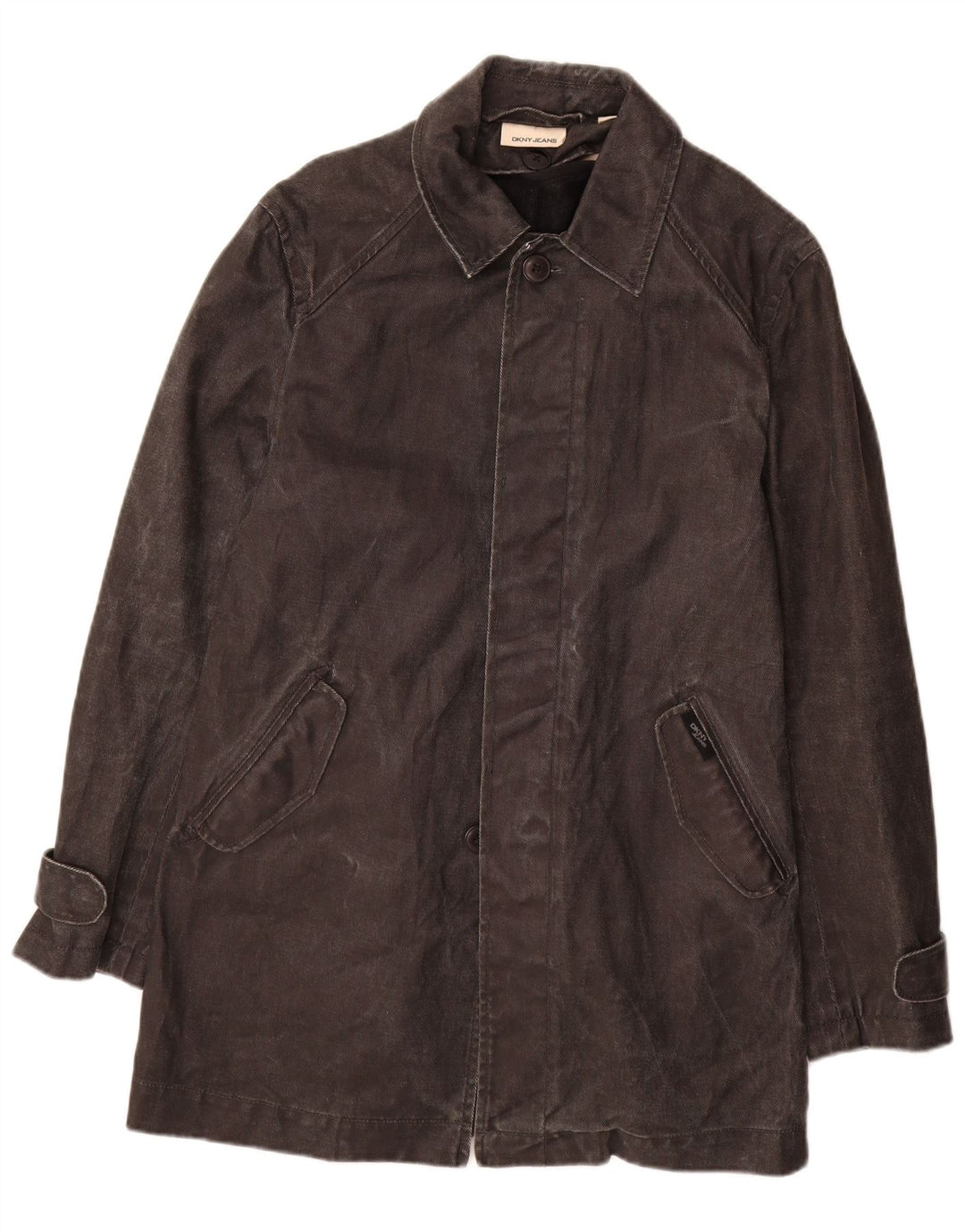Dkny Abrigo vaquero para hombre UK 36 Small Black Ramie