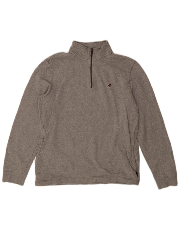 Ted Baker Sudadera con cuello y cremallera para mujer, talla 3, algodón gris medio