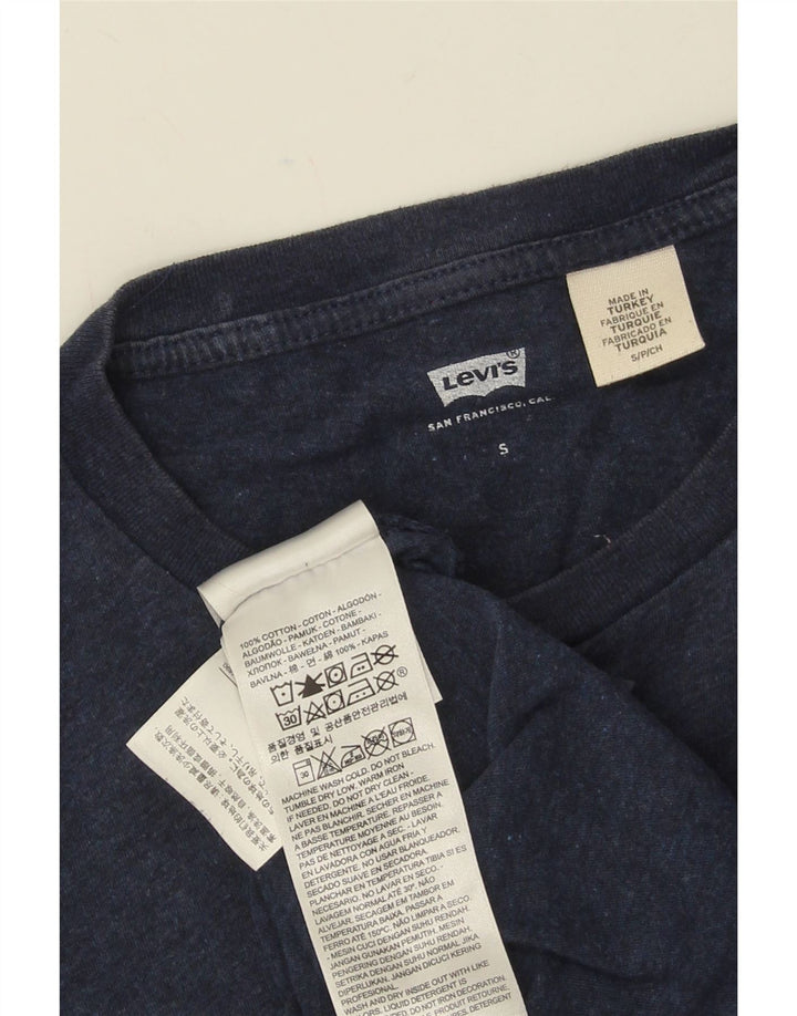 LEVI'S Camiseta gráfica para hombre Top Small Azul marino Algodón