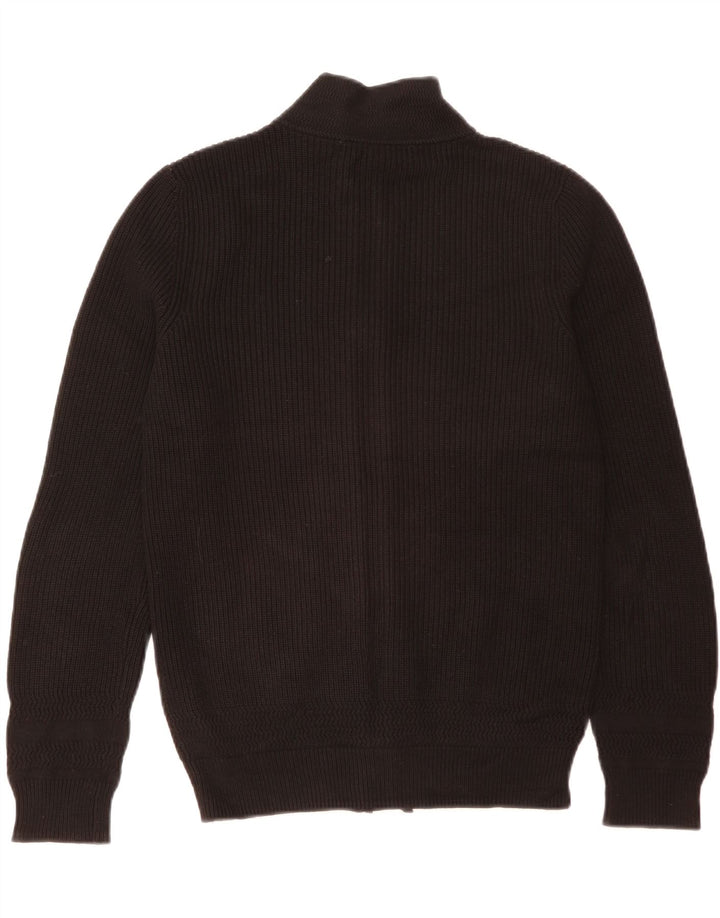 Zara Hombre Jersey Cárdigan Medio Algodón Negro
