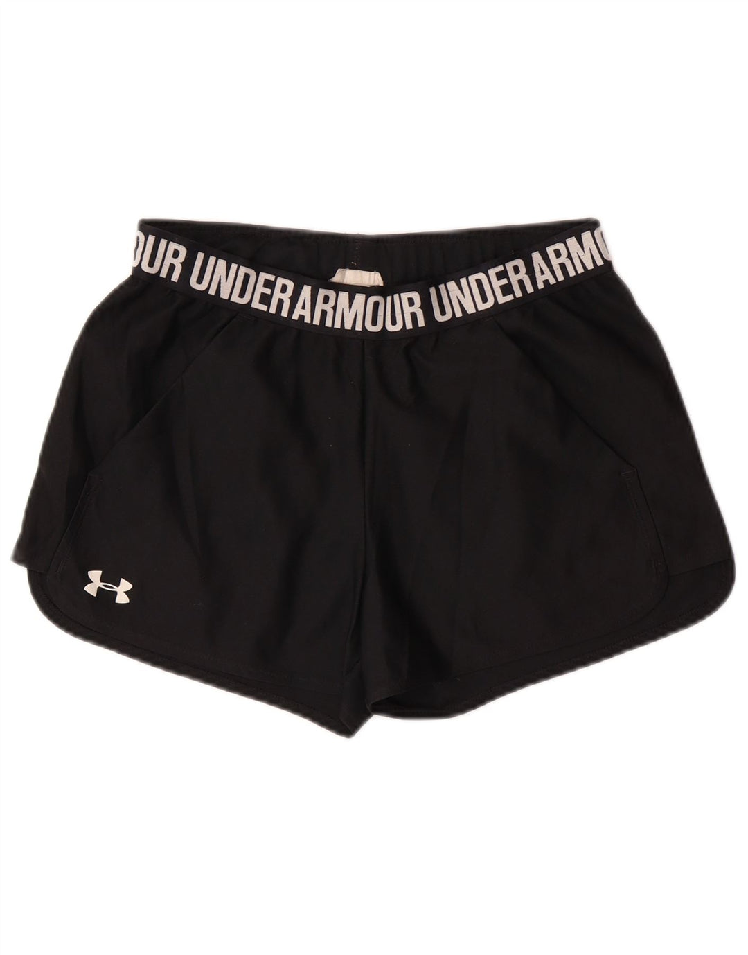 UNDER ARMOUR Pantalones cortos deportivos Heat Gear Graphic para mujer UK 10 Small Black