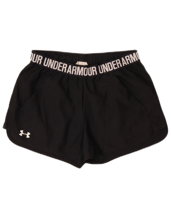 UNDER ARMOUR Pantalones cortos deportivos Heat Gear Graphic para mujer UK 10 Small Black