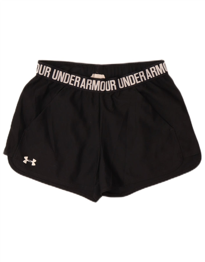 UNDER ARMOUR Pantalones cortos deportivos Heat Gear Graphic para mujer UK 10 Small Black