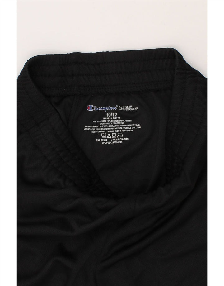 CHAMPION Boys Graphic Sport Shorts 10-11 Years Black Polyester Vintage Champion and Second-Hand Champion from Messina Hembry 