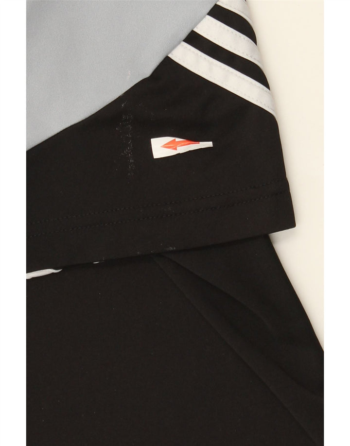 Adidas Hombre Climalite Camiseta Top Medio Negro Colorblock Poliéster