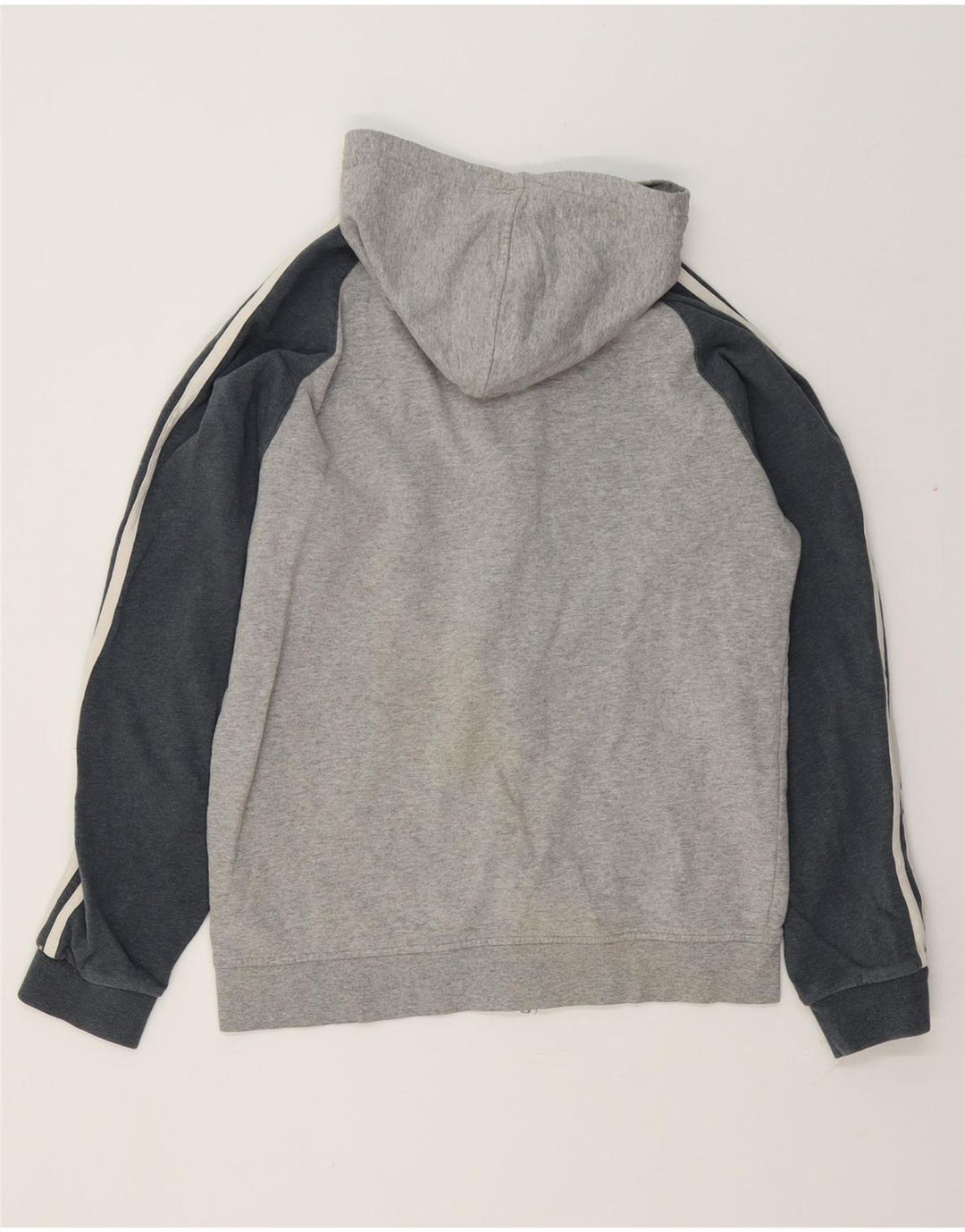 ADIDAS Sudadera con capucha y cremallera para hombre Algodón gris medio con bloques de color