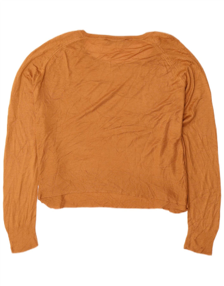 Zara - Jersey extragrande con cuello barco para mujer, talla 40, color amarillo mediano
