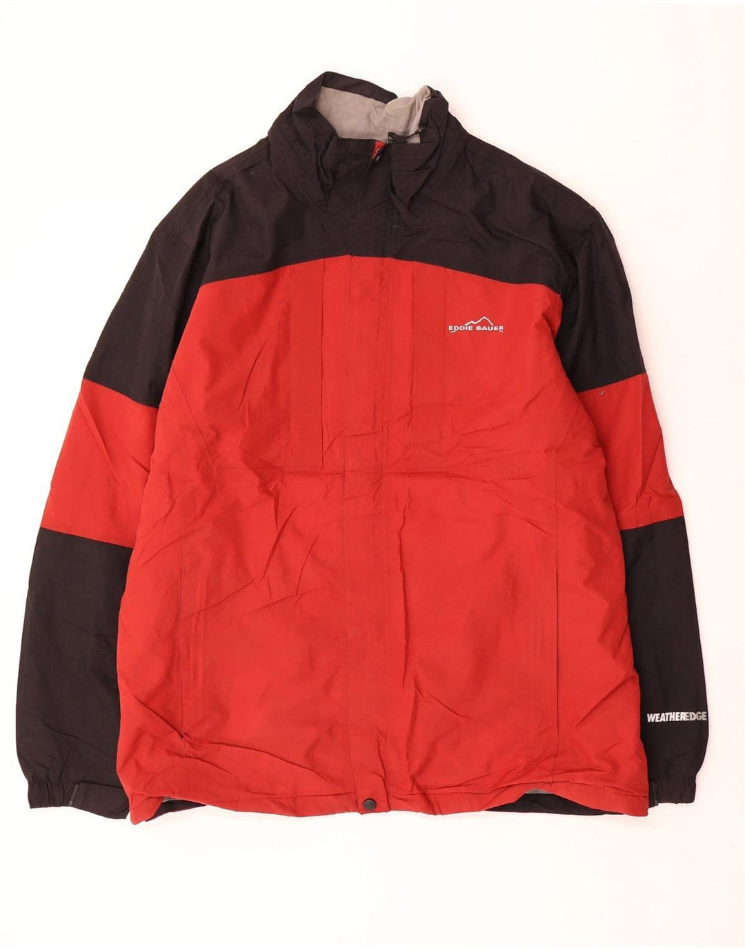 EDDIE BAUER Chaqueta cortavientos para hombre UK 42 XL Nylon color block rojo