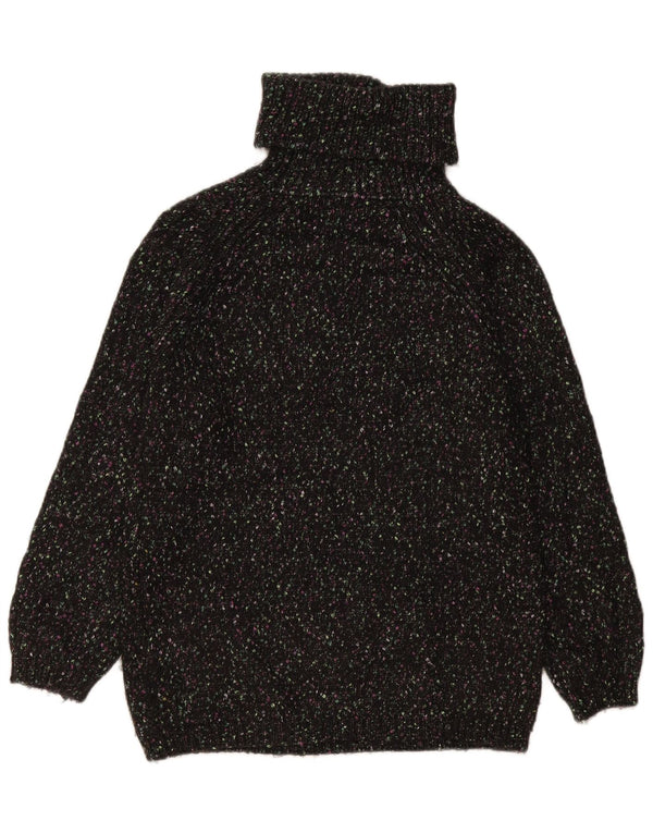 Marks & Spencer Suéter tipo jersey con cuello vuelto para mujer UK 10 Small Black Moteado