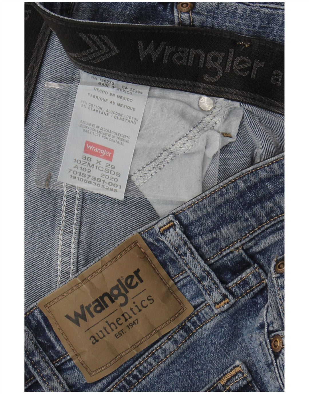 WRANGLER Vaqueros rectos para hombre W36 L29 Algodón azul