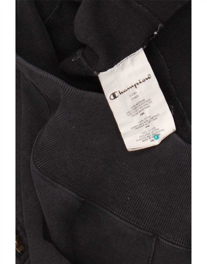 Champion Sudadera con cuello y cremallera para hombre, talla 2XL, algodón gris