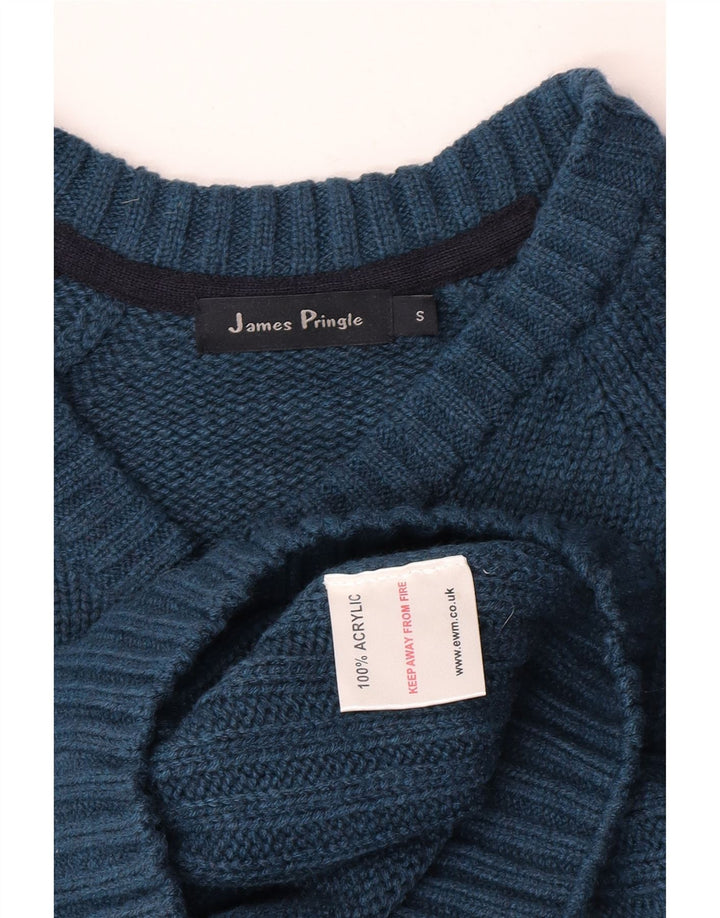 James Pringle - Jersey con cuello en V para hombre, acrílico azul pequeño