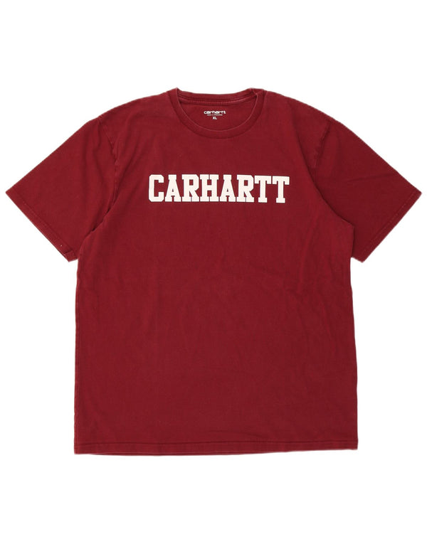 Carhartt Hombre Camiseta Gráfica Top XL Algodón Burdeos