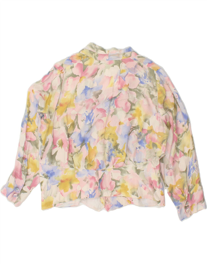 VINTAGE Womens Blazer Jacket UK 14 Medium Multicoloured Floral Vintage Vintage and Second-Hand Vintage from Messina Hembry 