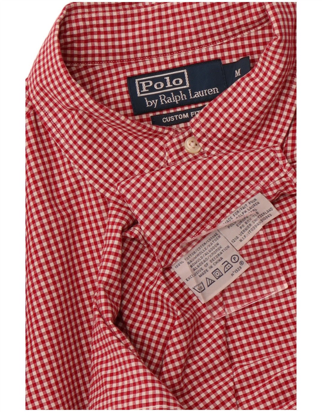 Polo Ralph Lauren Camisa de ajuste personalizado para hombre de algodón a cuadros rojo mediano
