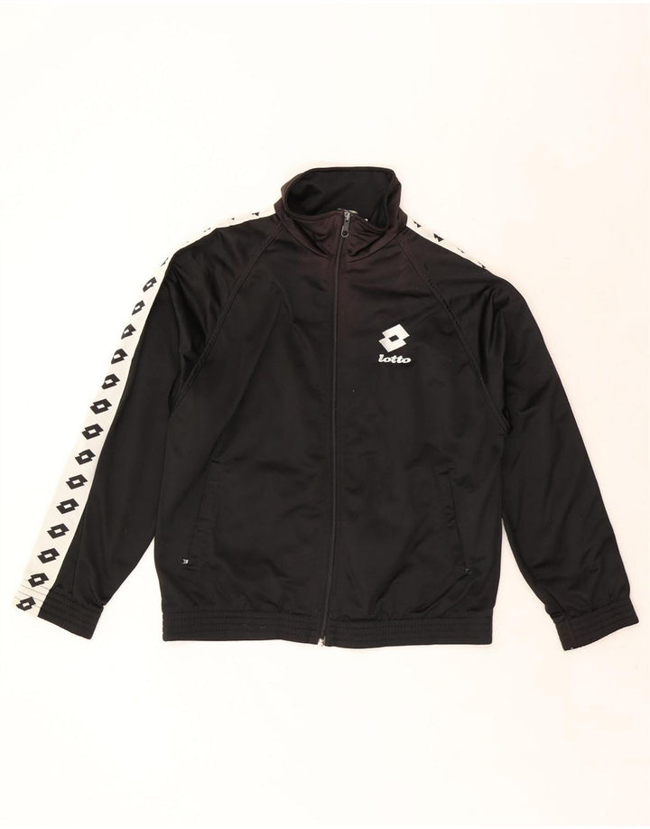 LOTTO Chaqueta superior de chándal con estampado gráfico para hombre Poliéster color block negro pequeño