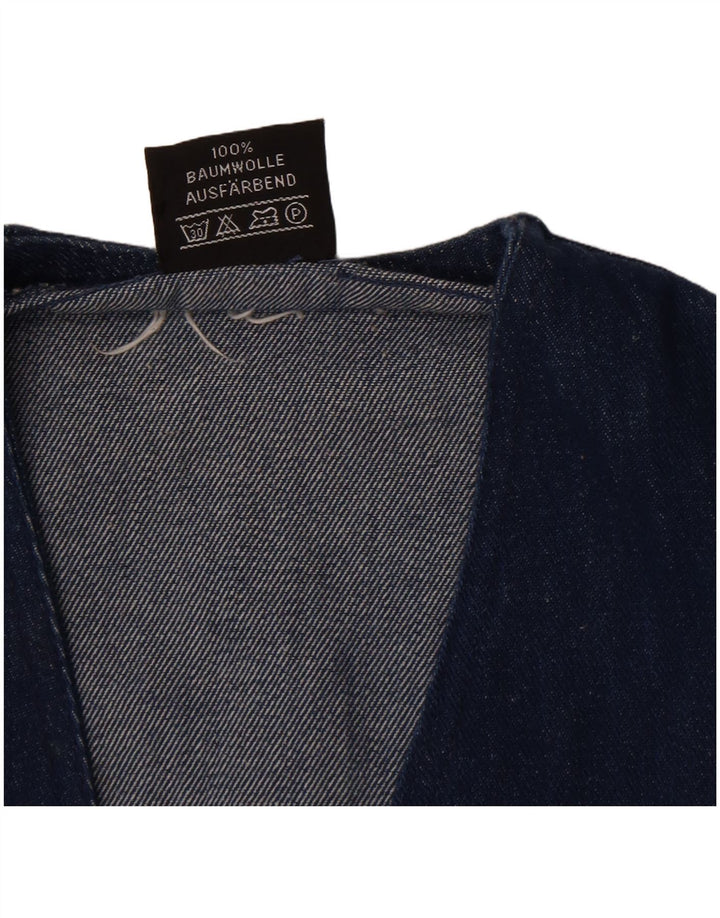 Chaleco de mezclilla vintage para hombre algodón azul medio