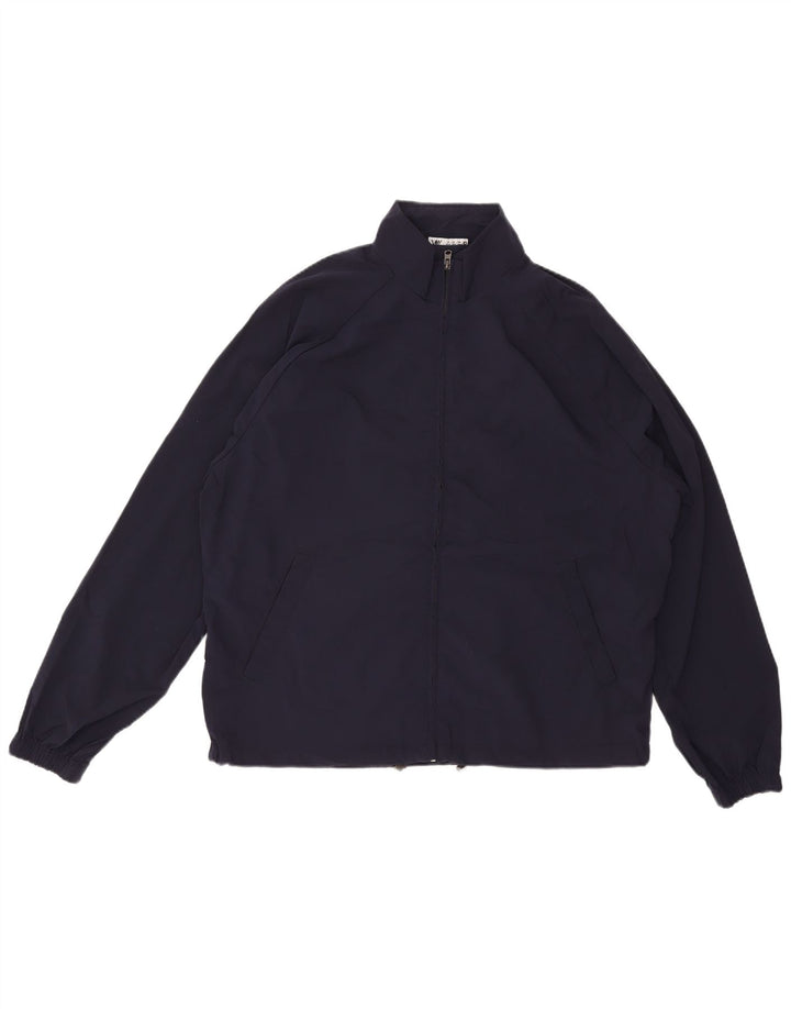 ZARA Mens Bomber Jacket UK 42 XL Navy Blue