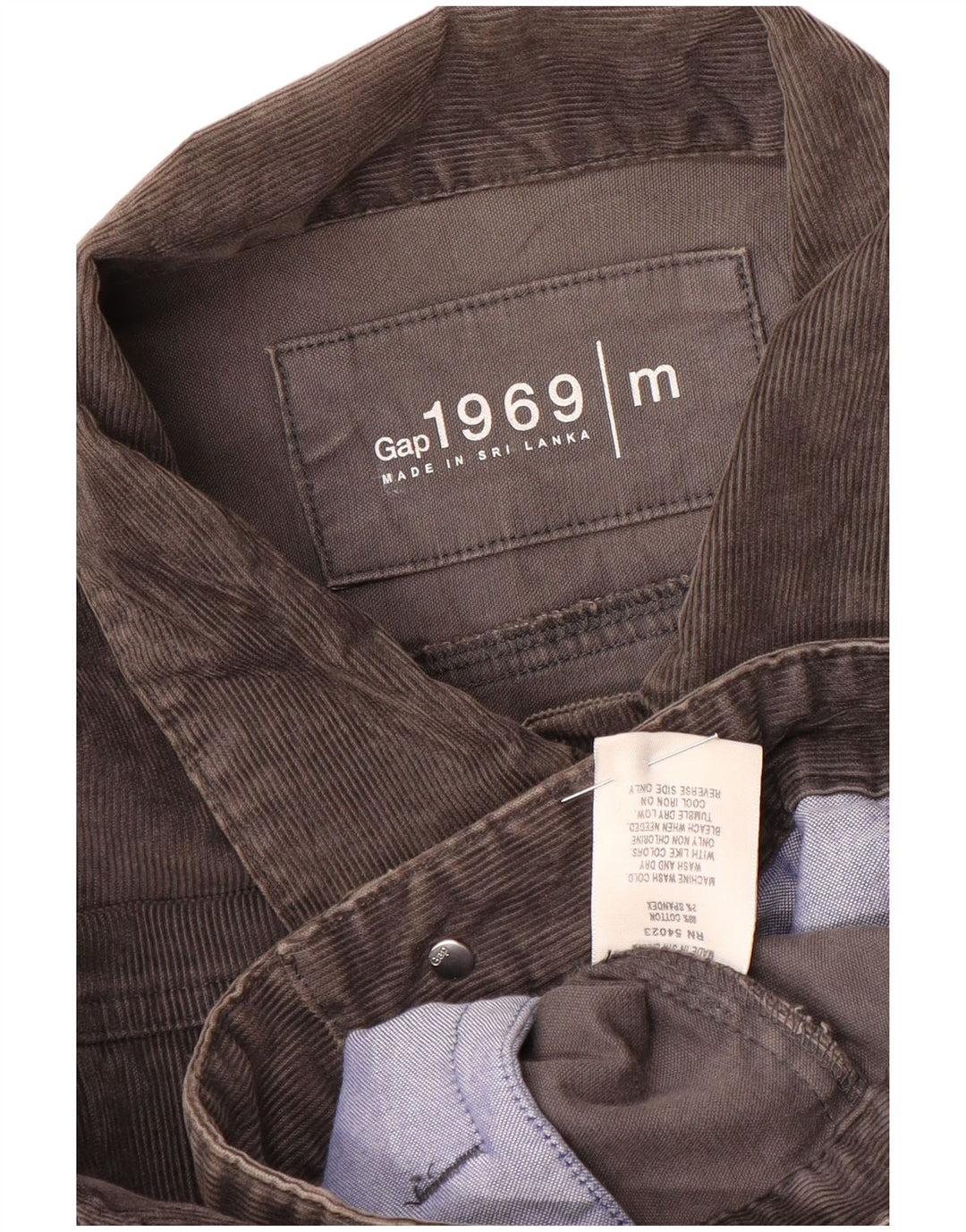 Chaqueta corta de pana para mujer Gap UK 44 Algodón gris medio