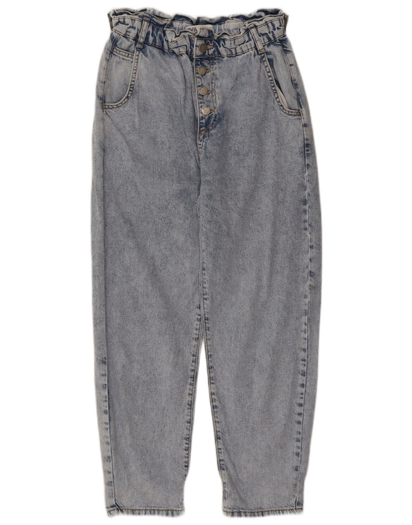 Zara Jeans De Cintura Alta Para Mujer EU 38 Small W28 L25 Algodón Azul