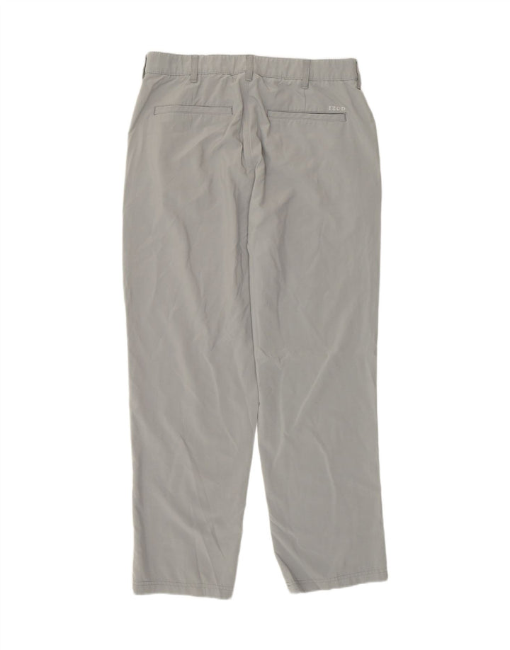 Pantalón chino Izod para hombre W34 L30 Poliéster gris