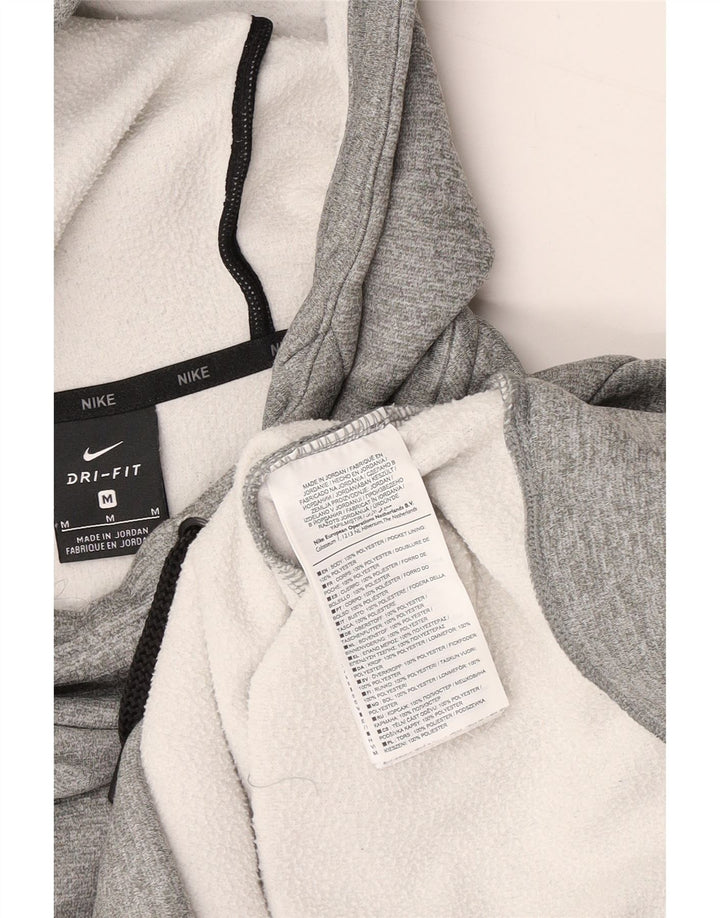 NIKE Hombre Dri Fit Sudadera con Capucha Jersey Gris Medio Poliéster Moteado