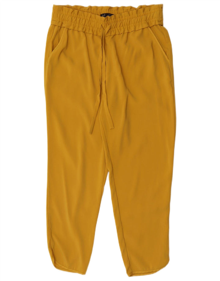 Zara Mujer Pantalón Cropped Tapered Mediano W28 L25 Poliéster Amarillo