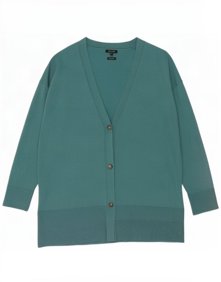 Massimo Dutti Jersey Cárdigan Extragrande Mujer UK 10 Small Viscosa Verde