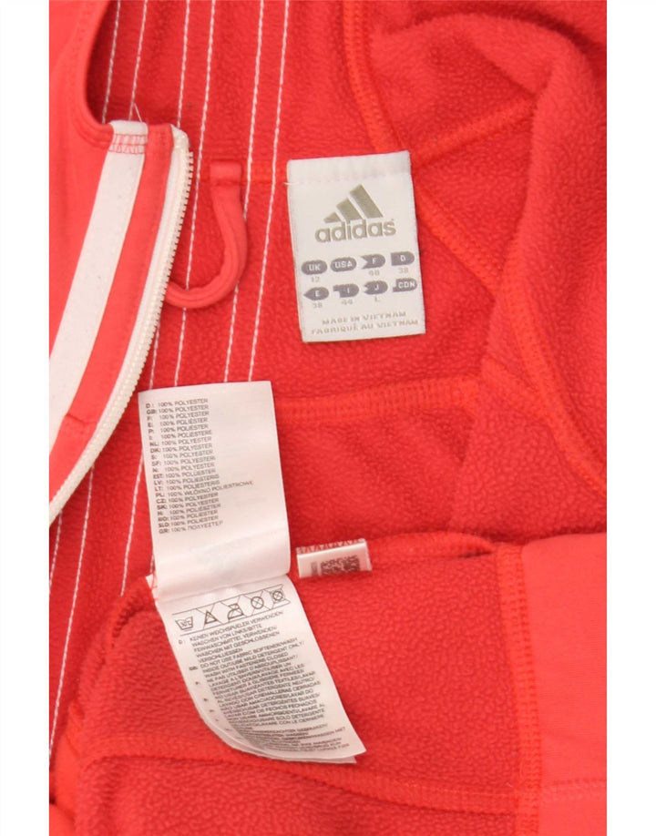 Adidas Climawarm Zip Sudadera con capucha para mujer Reino Unido 12 Medio Rojo Poliéster